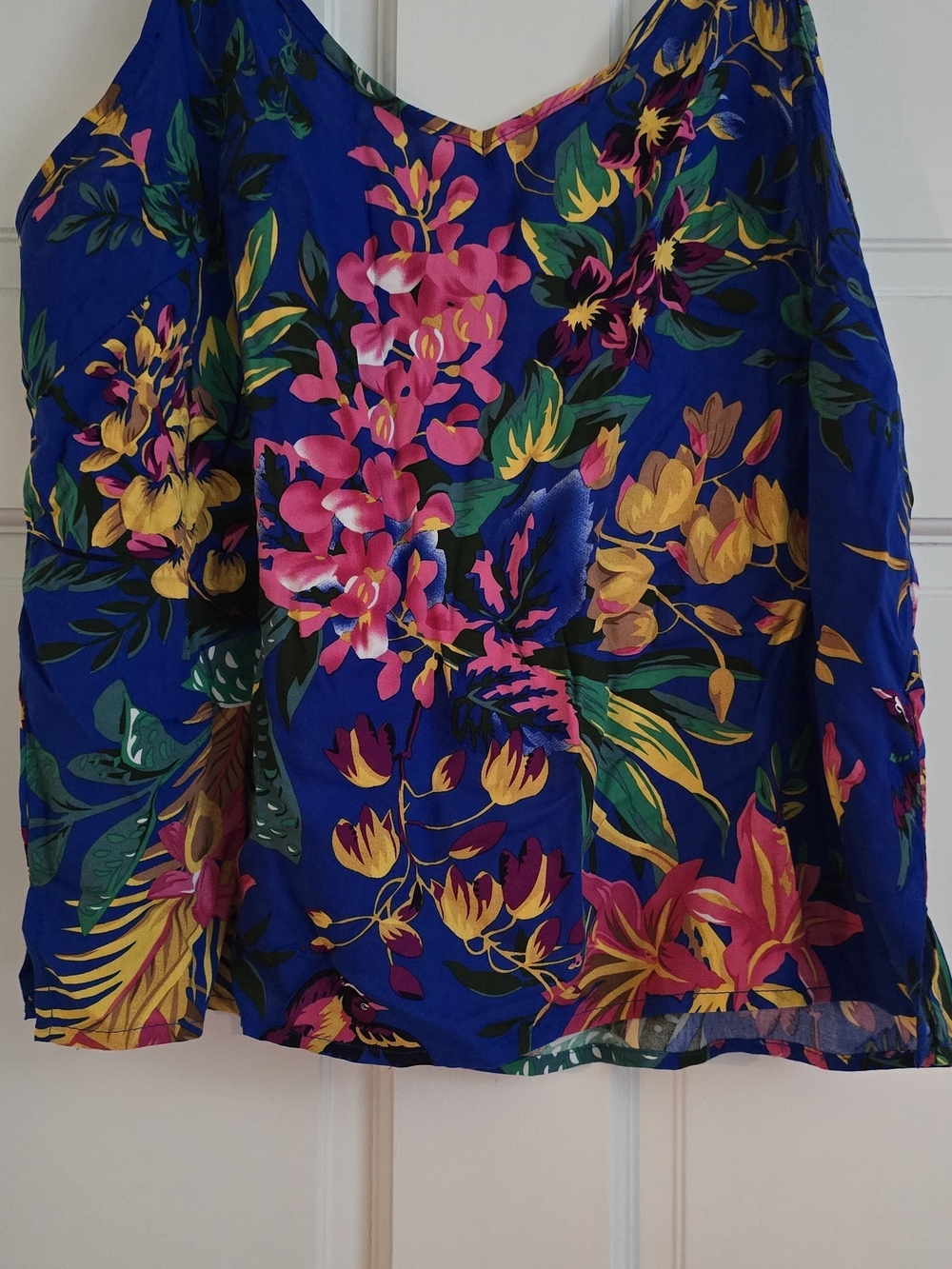 Cynthia Rowley Royal Blue Tropical Floral Slip Dress - Picture 2 of 4